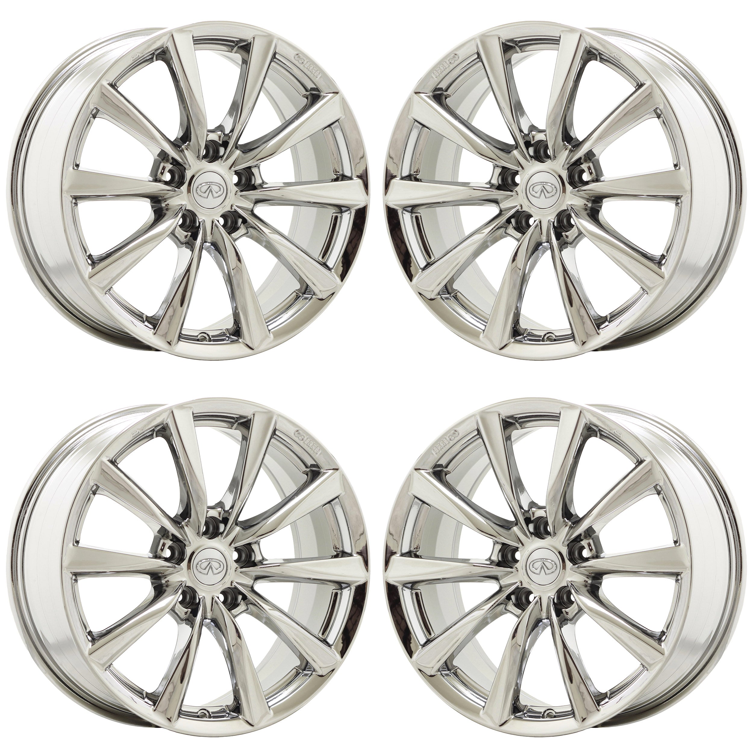 18" Infiniti G37 Q60 Bright Chrome wheels rims Factory OEM set 73742